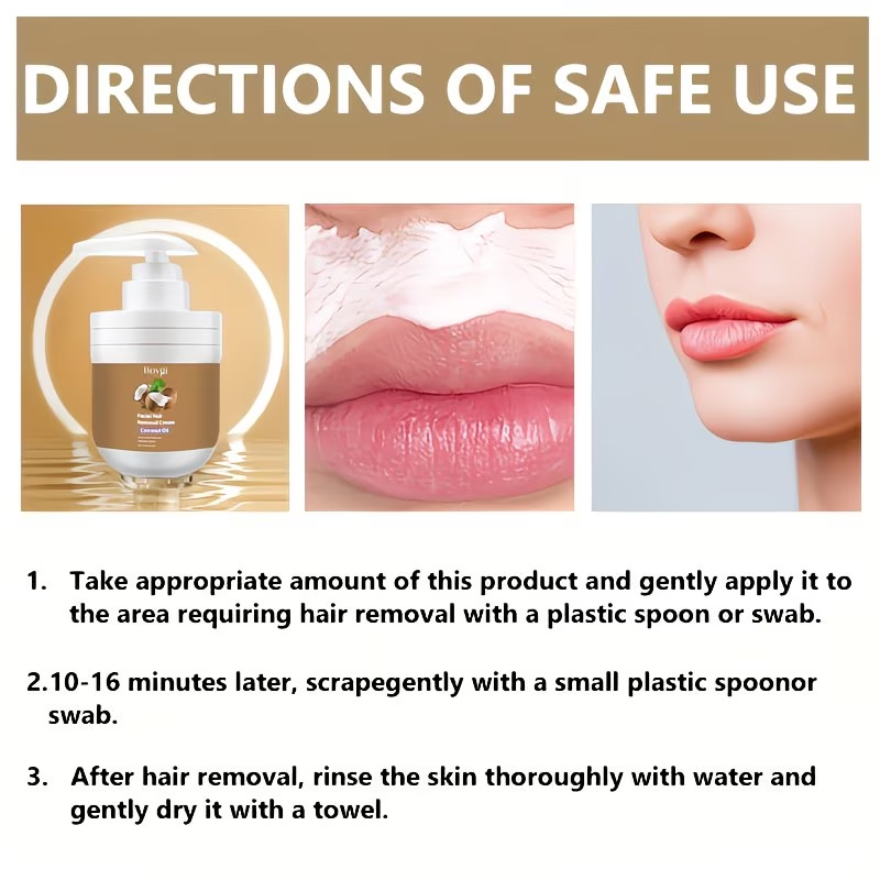 100G Summer Coconut Facial Gentle Hair Removal Cream, Facial Hair Removal Men'S And Women'S Lip Hair And Mustache Gentle And Non-Irritating