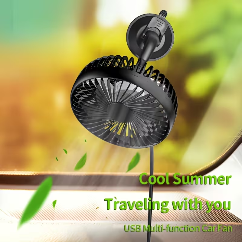 USB , USB , , Suction Cup , Three-Speed Adjustable, Powerful Airflow, Brushless Motor, Quiet Operation, Non-Slip Silicone Base, Suitable for Dashboards, Windshields, and Various Scenarios