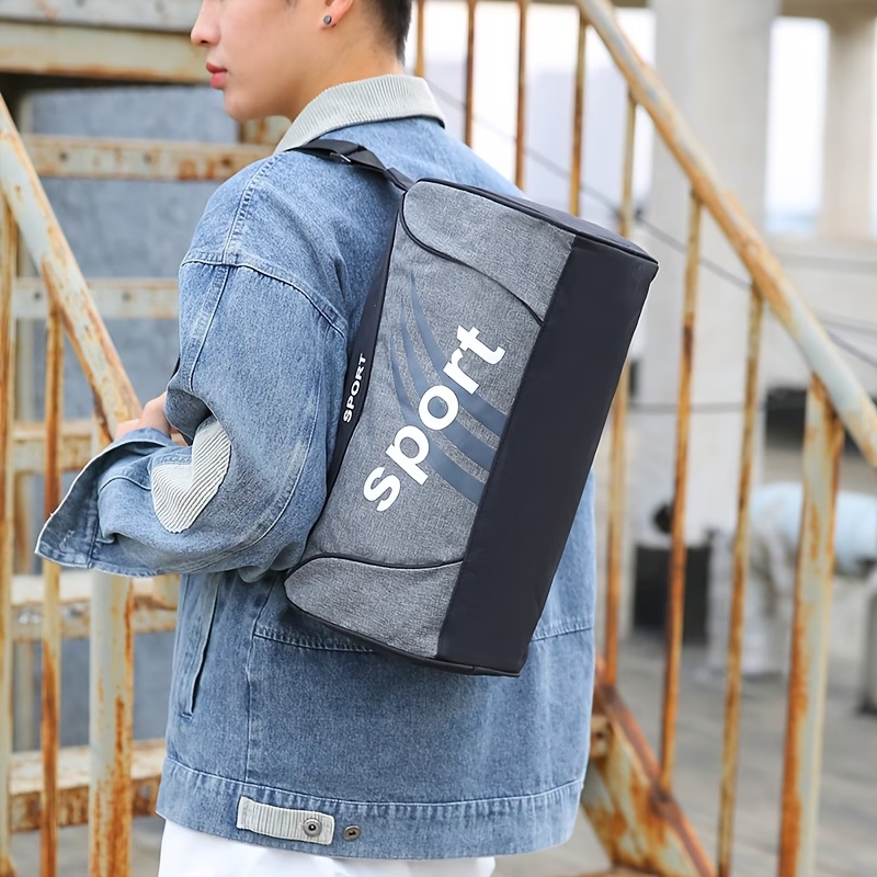 Lightweight and Minimalist Small Bag, Trendy Men's Nylon Letter-Print Shoulder Crossbody Backpack for Outdoor Travel and Storage, Travel Luggage Bag