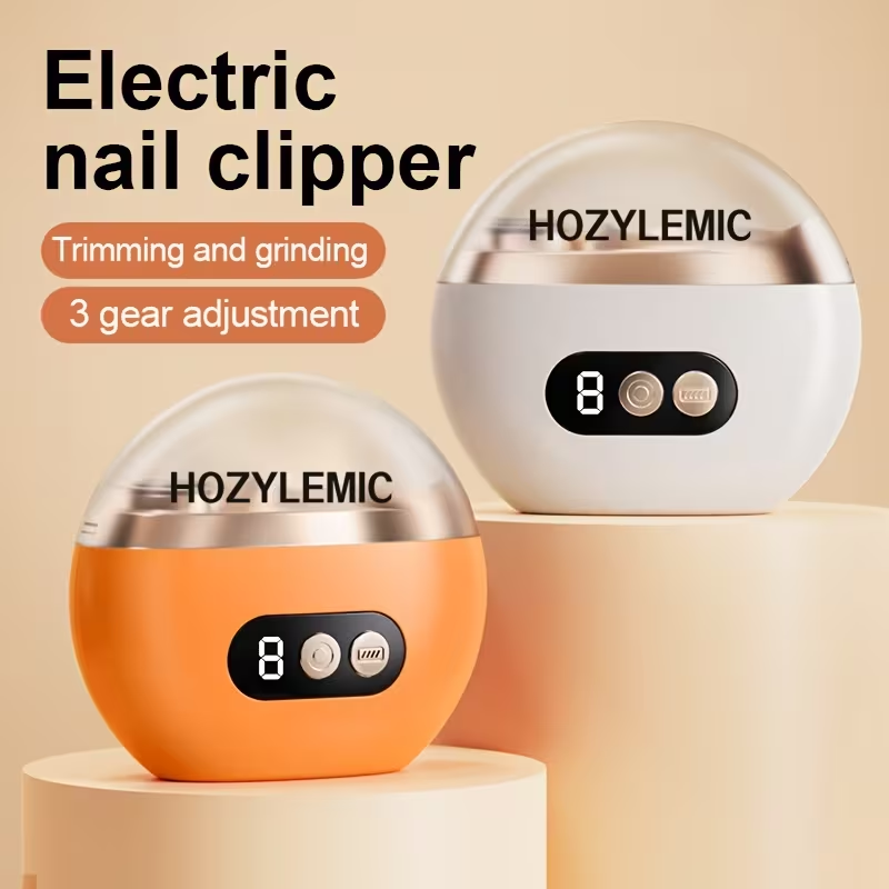 Smart Electric Nail Clipper 2-in-1 Nail Polisher Trimmer, USB Rechargeable, 500mAh Lithium Polymer Battery, with Anti-Cut, Grinding, and Lighting Functions, Ideal for Manicures, Nail Filing, Polishing, and Shaping, a Perfect Gift