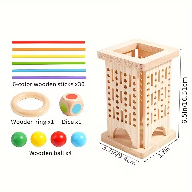 Wooden Stick Toys, Wooden Educational Toys, Interactive Board Games for Multiple Players, Parent- Games, Fostering Logical And Spatial Thinking, Birthday Gifts, Perfect Presents for Various Holidays