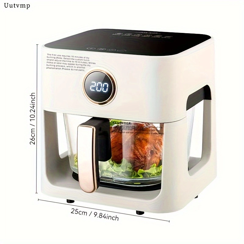Home-use multi-functional smart air fryer, large capacity 6 liters, visual air fryer, fully automatic electric fryer.