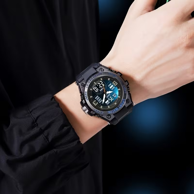 Versatile Sports Chronograph Timepiece - Men'S Digital Quartz Watch Featuring Alarm, Glow-In-The-Dark Display, And Perfect Gift Choice for Outdoor Lovers