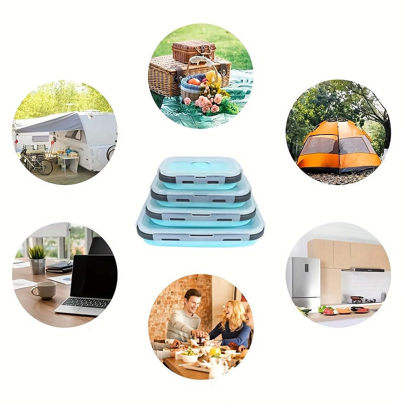4-piece rectangular bento box set