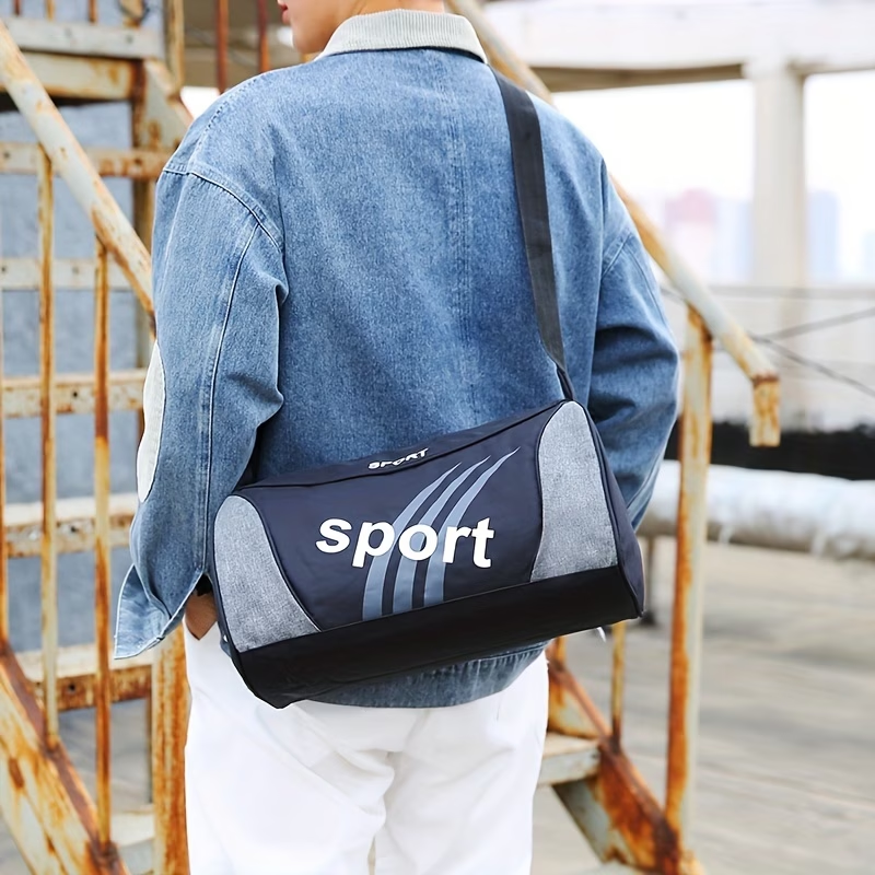 Lightweight and Minimalist Small Bag, Trendy Men's Nylon Letter-Print Shoulder Crossbody Backpack for Outdoor Travel and Storage, Travel Luggage Bag