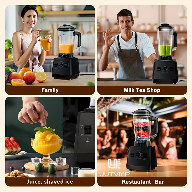 Household Multi-functional Nutrition Juicer & Smoothie Blender, 10 Seconds Ice Crushing, Easy to Clean, Push Button Operation, 8-Blade Stainless Steel Cutter, Comes with 1 Cleaning Brush, EU Plug, 2L Large Capacity, 15 Speed Levels