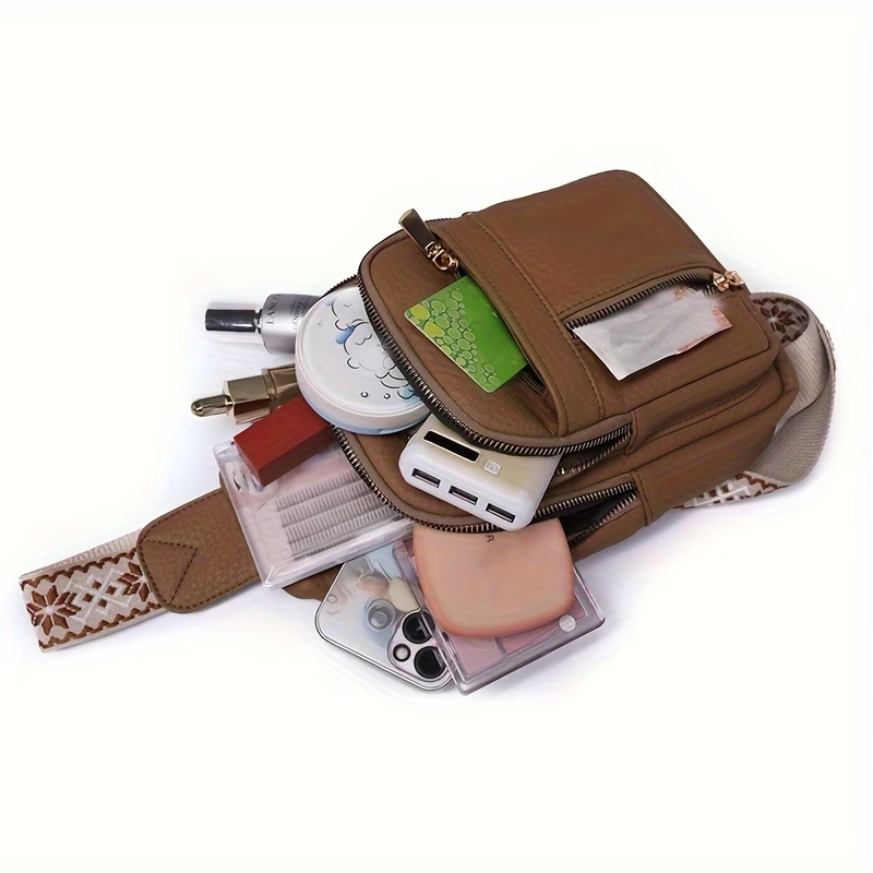 Women'S Vintage Versatile PU Crossbody Bag, Casual And Stylish with Multiple Pockets And Large Capacity Shoulder Bag