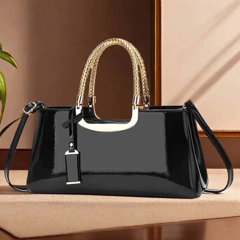 Charming Shiny Patent Evening Clutch - Premium Handbag for Parties And Weddings - Women'S Fashion Evening Bag