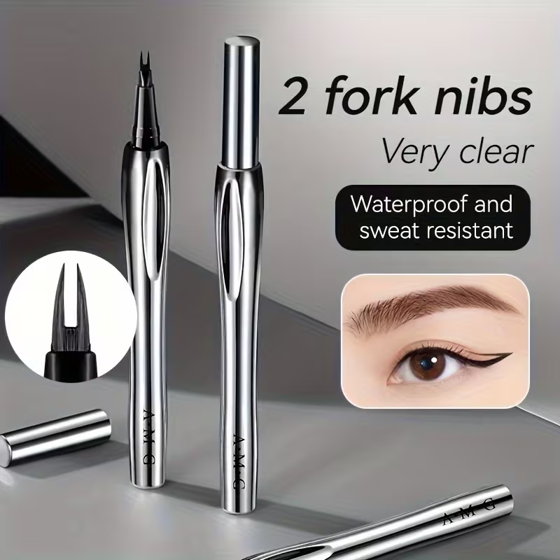 Dual-ended Precision Eyebrow Pencil, Two Functions in One, Quick Shaping, Fine and Natural, Waterproof and Sweat-resistant, Even Ink Flow, Suitable for Beginners, Precise and Smooth, Easy to Carry, Birthday Gift, Halloween, Music Festival