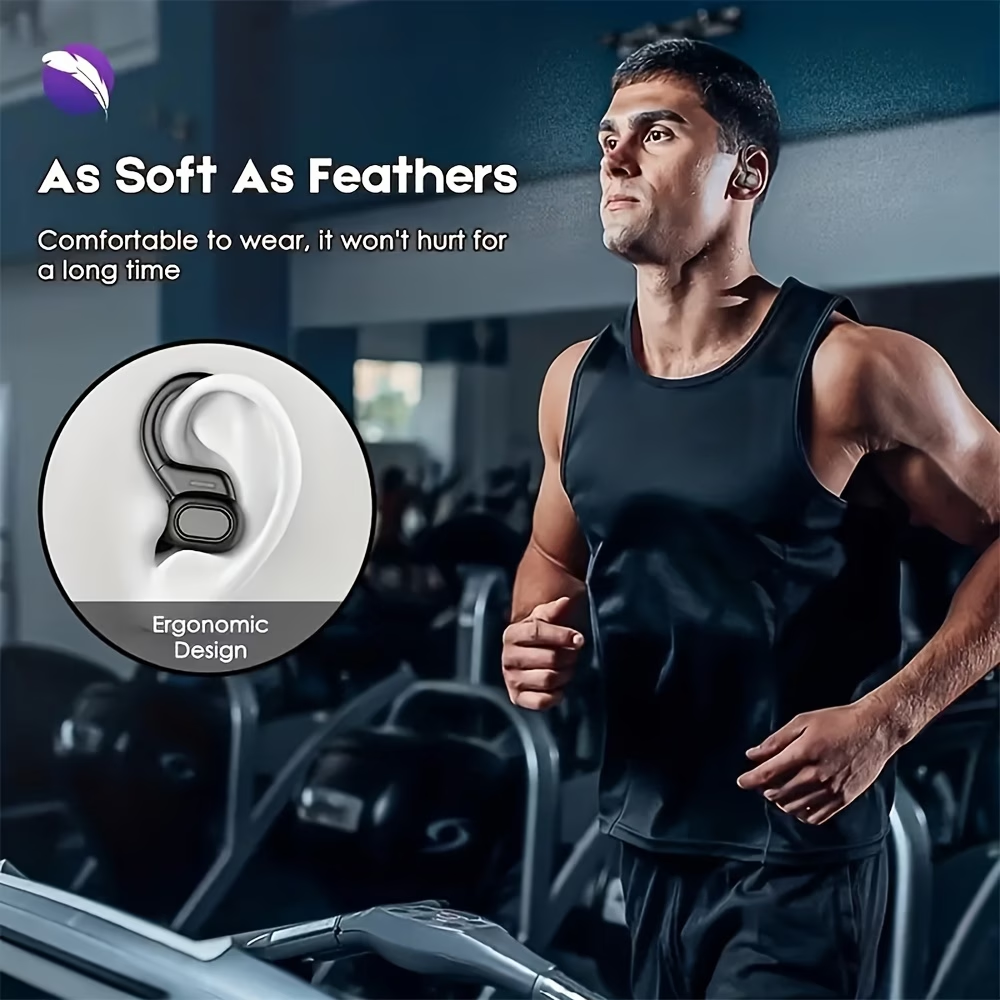 LIFEBEE Wireless Running Earbuds with Earhooks, Noise Cancelling Headphones for Sports, Dual-LED Display, Pure Bass Sound, Built-in Microphone