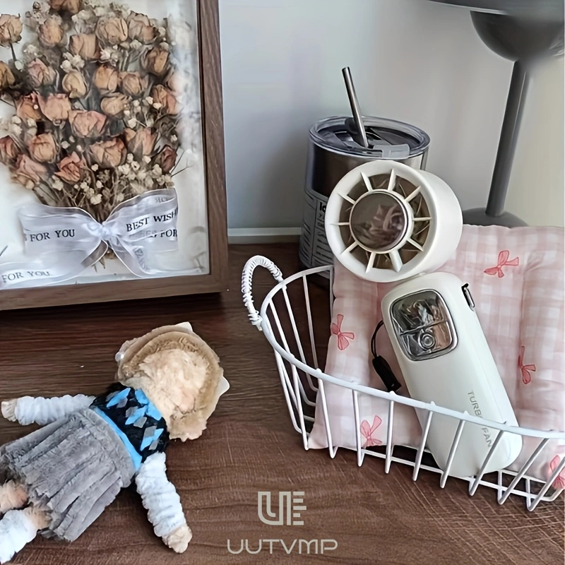 Superconducting ice-ceramic cooling handheld fan, rechargeable, with a 4000mAh high-capacity battery for long battery life, stylish design, a must-have cooling device for summer.