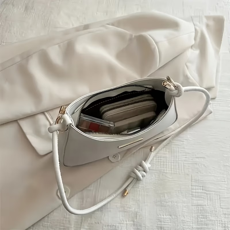 Women'S Shoulder Bag - Stylish Underarm Square Bag, Elegant Temperament Handbag, Large-Capacity Commuting Crossbody Bag, Candy-Colored Versatile Square Bag, Artificial Synthetic Faux Leather Material