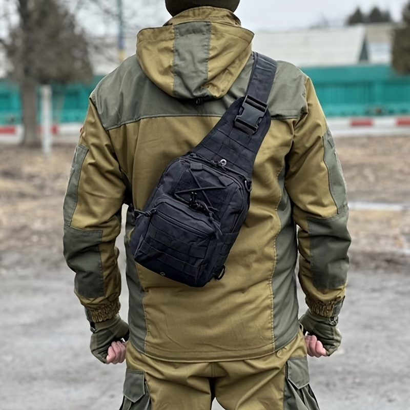 Outdoor Sports Men's Chest Bag, Crossbody/Handheld Multi-functional Tactical Small Chest Bag, Unisex