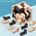 54 Wooden Educational Puzzle Cubes, L-Shaped Puzzles, Logic Toys for Cognitive Development