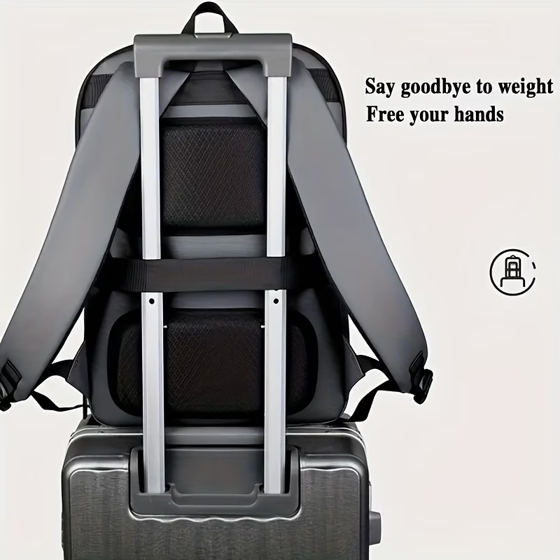 1pc Men'S Solid Color Expandable Business Backpack, Durable Zipper, Multiple Compartments, Padded Laptop Sleeve, Casual Daypack for Going Out & Leisure Travel, for Outdoor Business Trip, Daily Commute, Perfect Gift for Holiday Travel Season