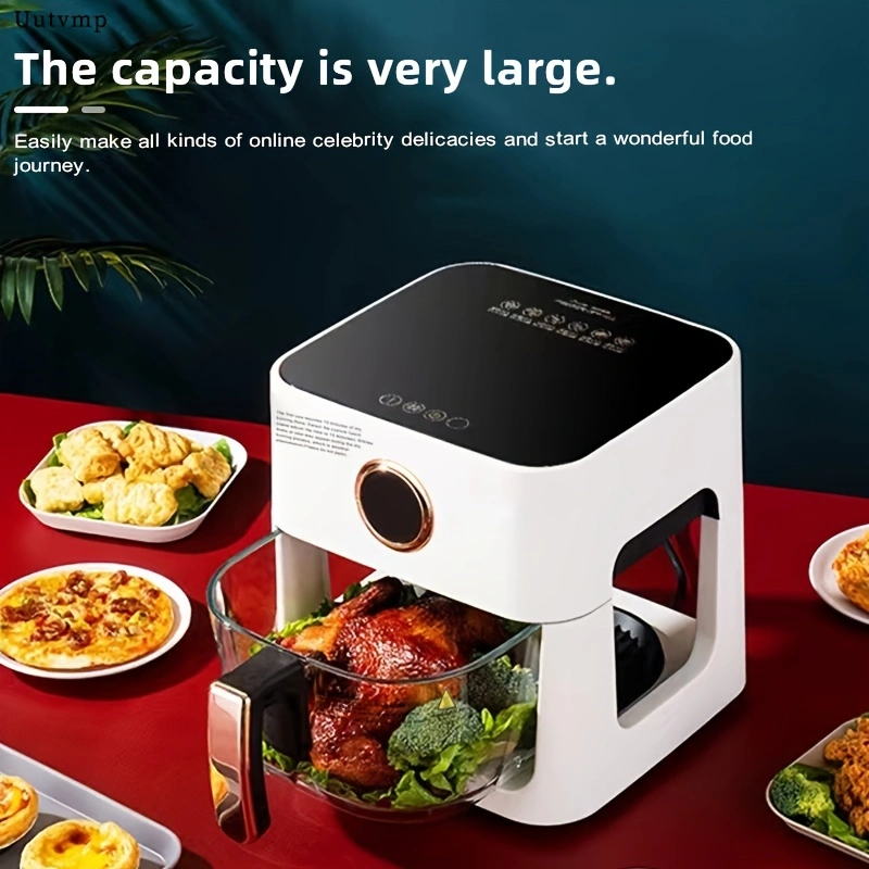 Home-use multi-functional smart air fryer, large capacity 6 liters, visual air fryer, fully automatic electric fryer.