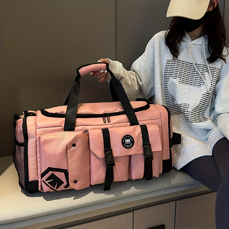 Hidden Strap Large Capacity Travel Backpack, Detachable Single Shoulder Crossbody Bag Strap, Multifunctional Sports Fitness Bag, Independent Shoe Compartment, Large Main Pocket, Front Storage Bag with Side Zipper Pockets