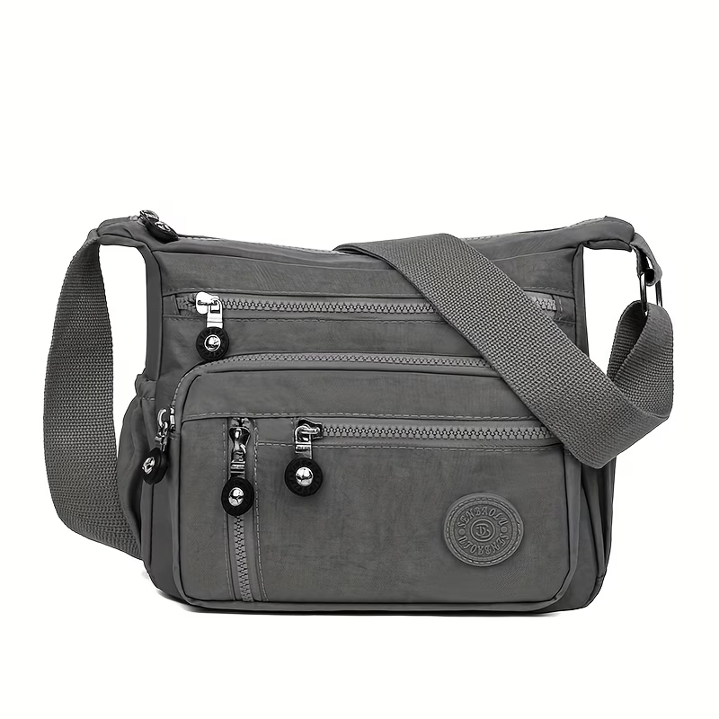 Women's Large Capacity High Quality Nylon Crossbody Bag with Adjustable Strap & Multi-Pocket - Casual Travel Handbag Suitable for Travel,, - Zipper Closure, (Available in Multiple Colors)