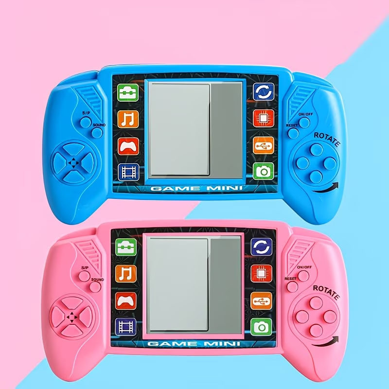 1pc Retro Handheld Game Console, Durable Plastic Portable Game Machine with Large Screen - Novelty Toy (Battery Not Included)
