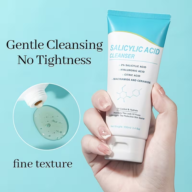 Salicylic Acid Deep Cleansing Facial Cleanser Contains Salicylic Acid, Hyaluronic Acid, Citric Acid, Niacinamide, And Ceramides for Moisturizing, Firming, And Oil Control, Suitable for Deep Cleansing -Prone Skin, Ideal for Both Men And Women