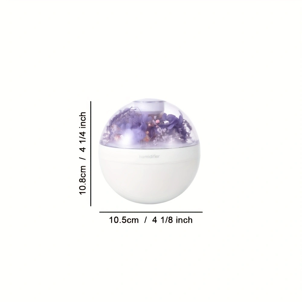 Preservative flower humidifier, USB multi-scene creative ultrasonic humidification and moisturizing spray, wired humidification, warm light mode, two spray levels, easy button operation, automatic power-off to prevent dry burning.