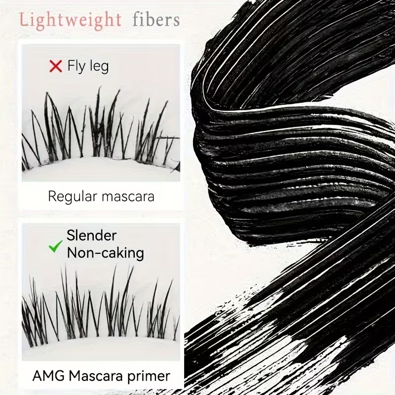 Waterproof A·M·G Mascara Volume and Length - Black Mascara That Cares for Every Lash, Making Them Defined, Long, Curled, Clump-free, Long-lasting, Waterproof, and Sweatproof. Easy to Apply, Suitable for Parties and Music Festivals. A Festive Makeup