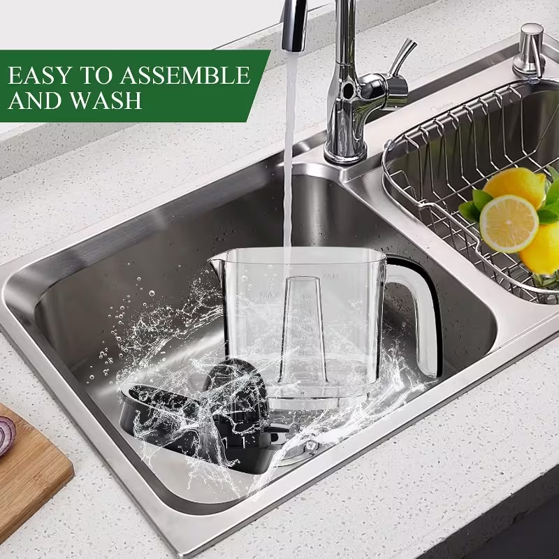 [Effortless Orange Juicer] Stainless Steel, Effortless Orange Juicer | Portable Citrus Press for Orange & Lemon Juice, Easy Clean, Healthy Juicing, Black, 1.2L