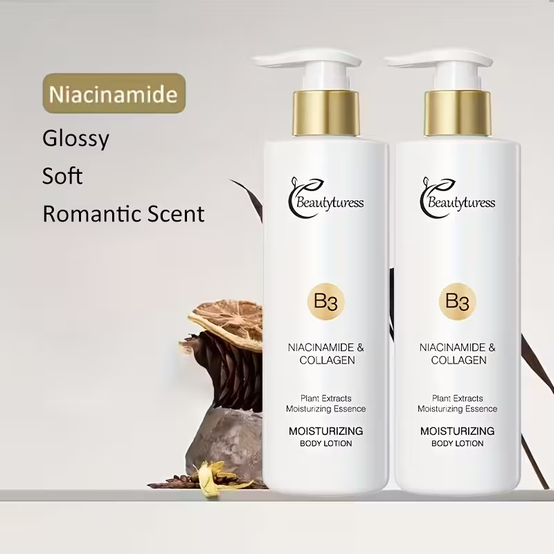 Niacinamide Essence Moisturizing Body Lotion 8.45oz - with Collagen, Vitamin E for Deep Hydration and Nourishment of Dry Skins to Make it Smooth & Soft