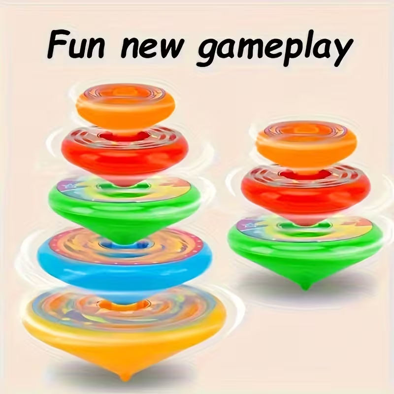 5Pcs Colorful Spinning Multi-layer Spinning Toy to Play And Battle, Stackable Spinning Toys Suitable for Multi Person Interaction of Novel Tops, Party Event Small Gifts,Halloween,Christmas Gifts