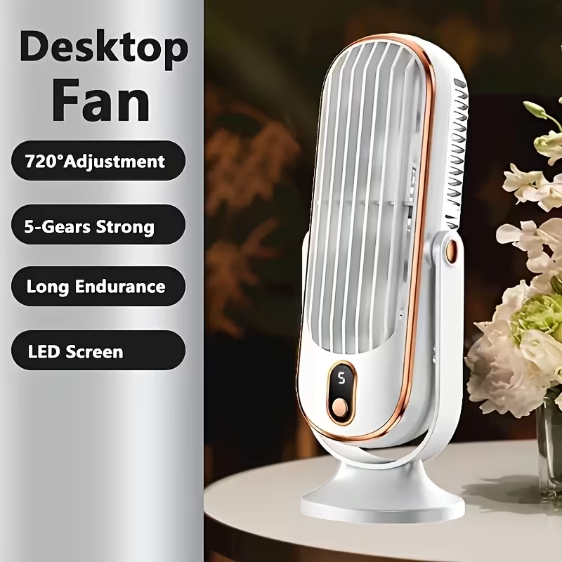 Portable Air Conditioner And Cooler - Dual Motor 5-Speed 720 Degree Surround Cooling Blower | Ultra Quiet USB Desktop Fan for Home Office Bedroom Travel Camping RV Outdoor | Valentine'S Day Christmas Gifts for Family Women Men Kids