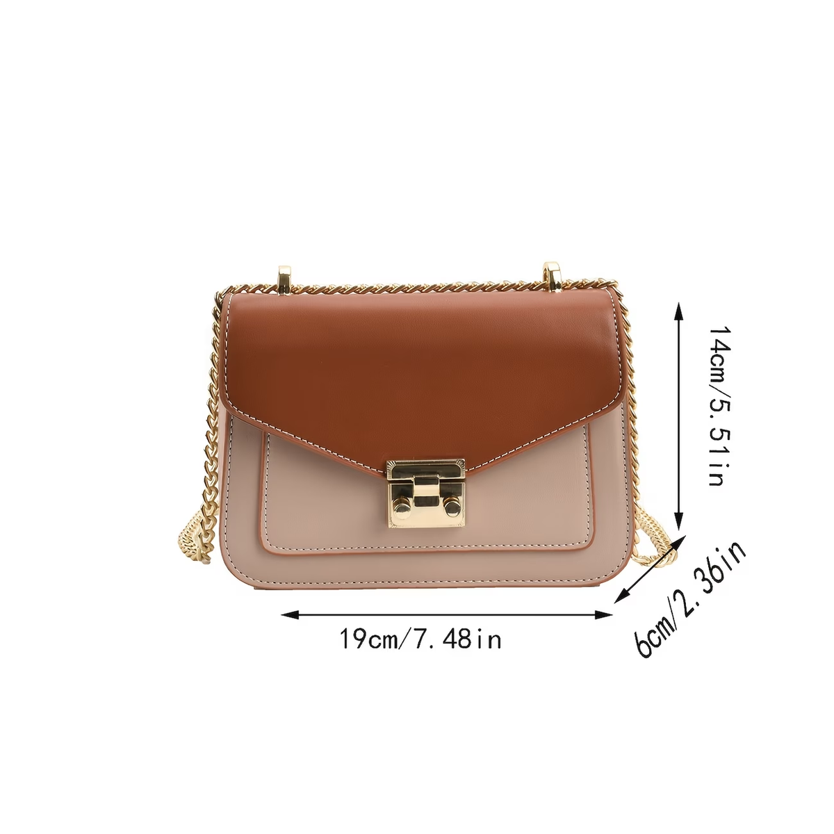 Mini Push Lock Chain Decorative Flap Square Bag, Shoulder Bag, Clutch, Easy And Classic, Stylish Small Bag, Square Bag, for Female Stars, Women, Couple Travel, Work Office, Party, Weekend Getaway, Essential for Travel And Vacations