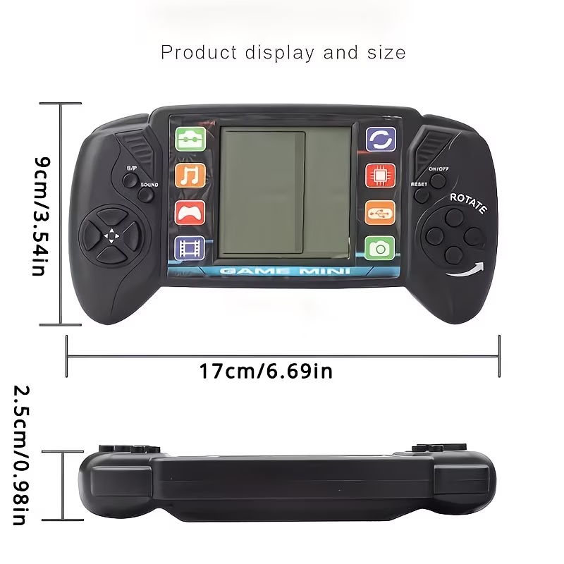 1pc Retro Handheld Game Console, Durable Plastic Portable Game Machine with Large Screen - Novelty Toy (Battery Not Included)