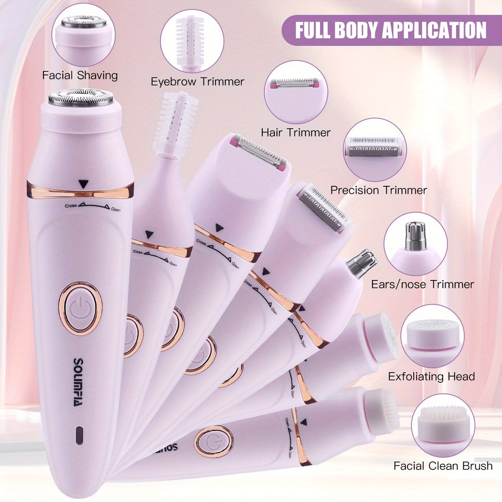 7 in 1 Personal Hair Depilator Electric Epilator for Women Body Hair Removal Armpit Hair Bikini Hair Leg Hair Pubic Hair Electric Razor Clipper Shaver