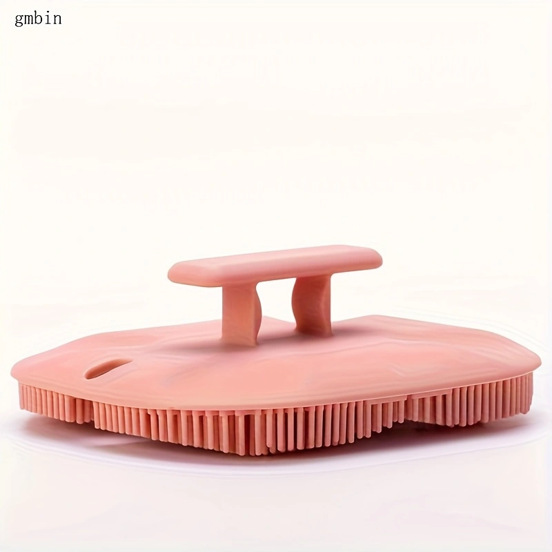 Skin massage brush. Features a handle for easy grip, and soft silicone bristles that are gentle on the skin. Practical for daily home care, easy to clean and maintain. A massage and cleaning brush.