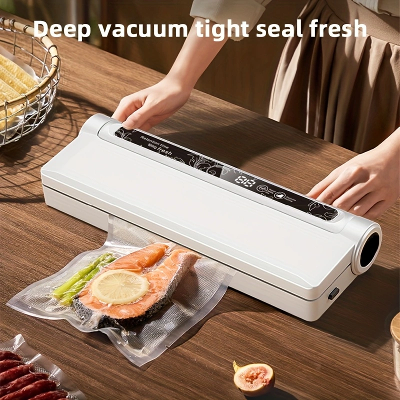 Food vacuum sealing equipment, multi-functional sealing machine, portable small kitchen snack bag sealing machine, food storage air-filling electric vacuum pump with air pump.