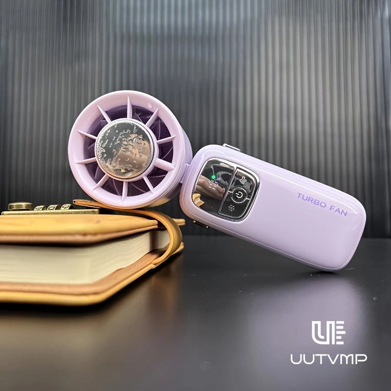 Superconducting ice-ceramic cooling handheld fan, rechargeable, with a 4000mAh high-capacity battery for long battery life, stylish design, a must-have cooling device for summer.