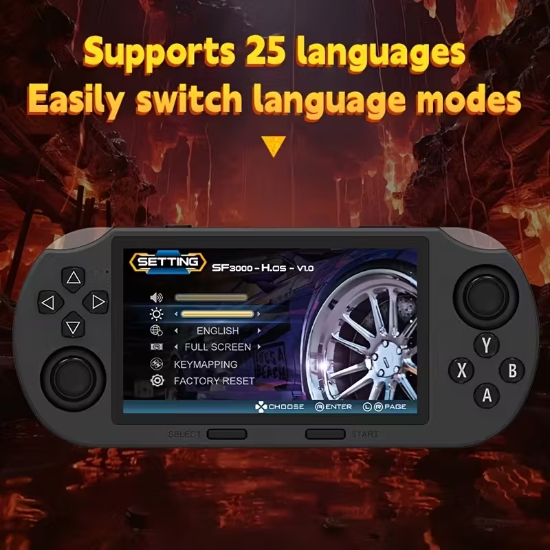 Portable Retro Gaming - and Multimedia Entertainment Device - 4.5-inch IPS HD Screen | Crystal Buttons with Built-in Stand - Supports Video Playback, OTG, Emergency Phone Charging, USB Charging