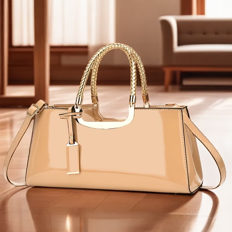 Charming Shiny Patent Evening Clutch - Premium Handbag for Parties And Weddings - Women'S Fashion Evening Bag