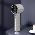 Handheld Mini Fan with Diamond Pattern - USB Rechargeable, Long-Lasting Battery, Elegant Design for Personal Use, Portable Fan, Stylish Accessory, Durable Construction