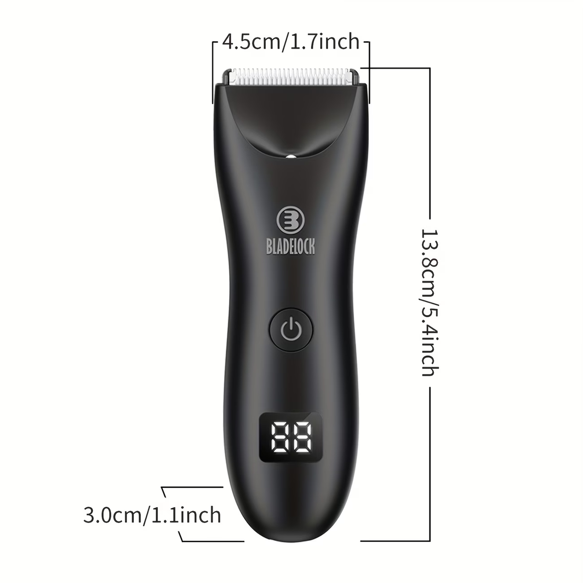 Ball Trimmer for Men - IPX7 Waterproof Body Hair Trimmer, Ceramic Blade, LCD Battery Display, Replaceable Blade Head, Electric Groin & Pubic Shaver