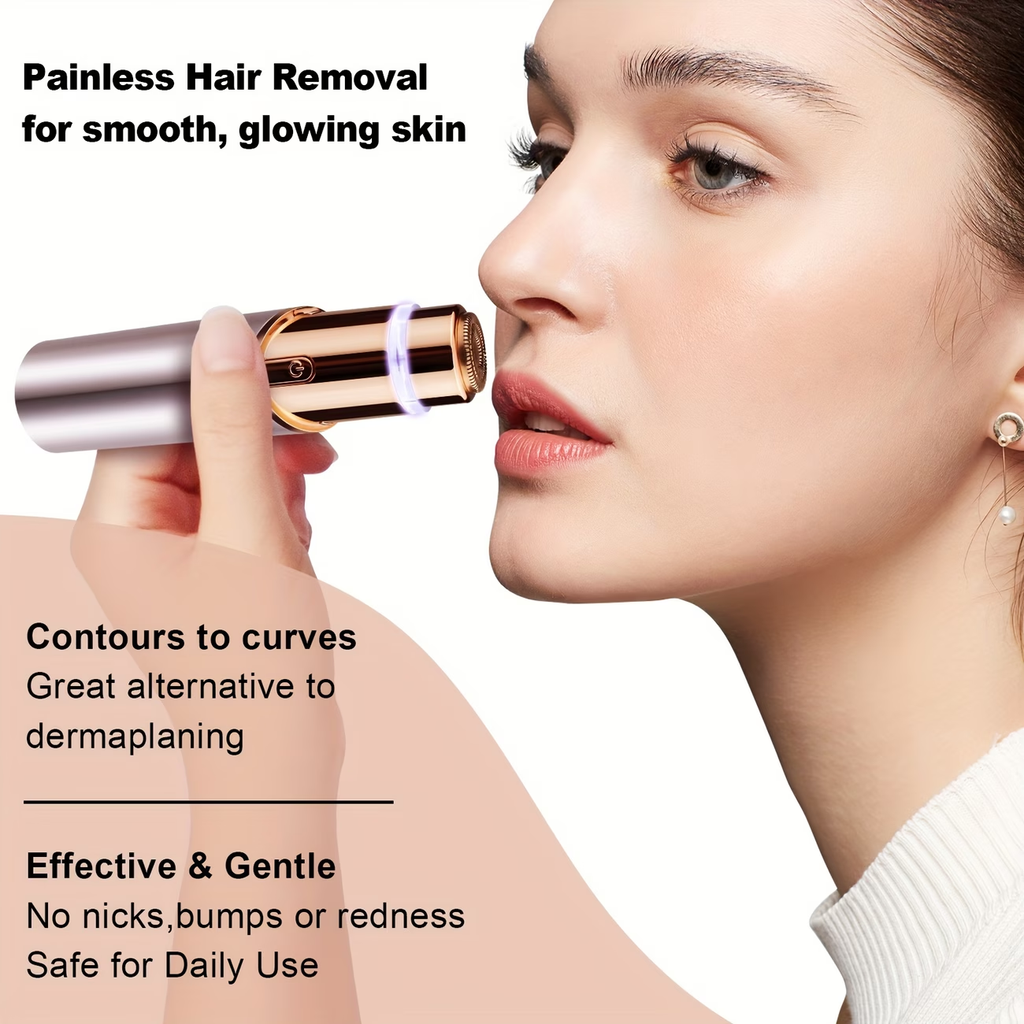 Facial Hair Remover for Women, 2in 1 eyebrow hair remover, Electric Face Razor with LED Light, USB Rechargeable