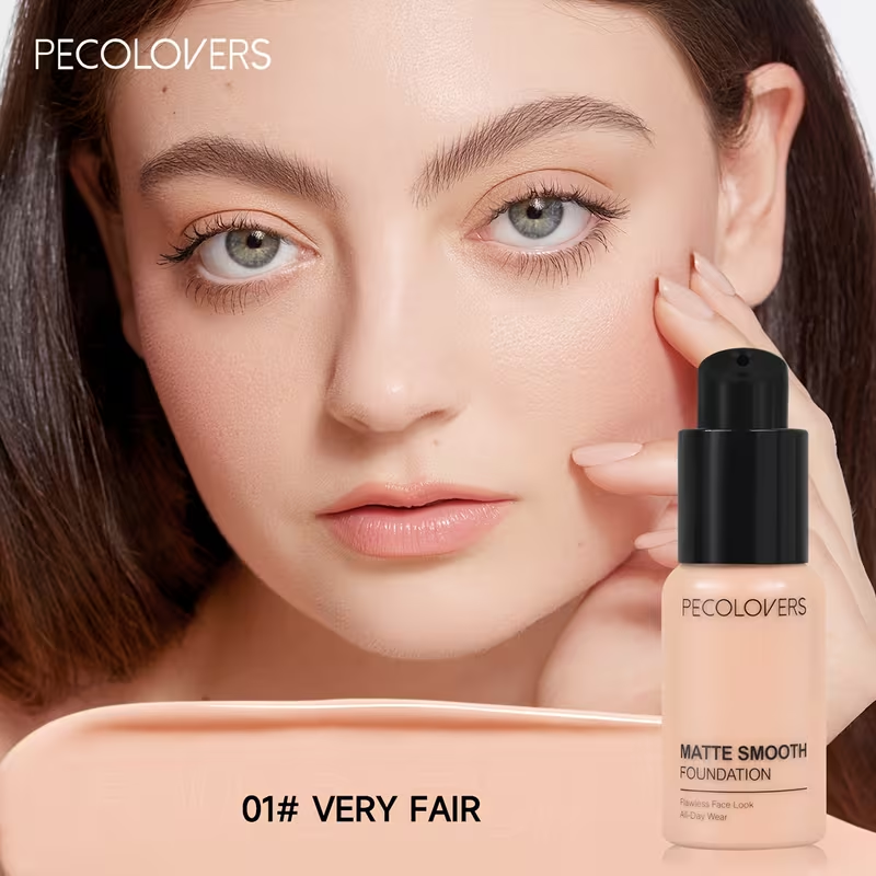 Pro Flawless Liquid Foundation - Full Coverage, Natural Matte Finish, Waterproof, Long-Lasting Concealer for Dark Circles,, Blemishes, and Imperfections - Suitable for All Skin Types and Tones