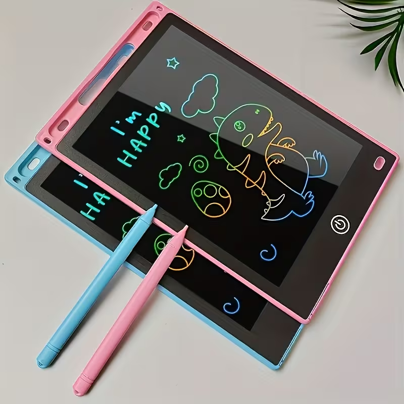 Four Colors Available 8.5inch LCD Writing Board - Erasable Writing and Drawing Board for Kids Ages 3-8 - Electronic Sketch and Doodle Board with Colorful Frame, Educational Birthday Gift for Boys and Girls, PVC Material