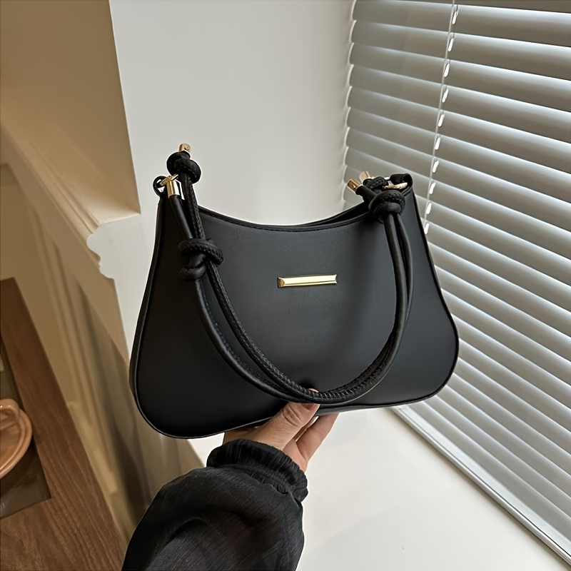 Women'S Shoulder Bag - Stylish Underarm Square Bag, Elegant Temperament Handbag, Large-Capacity Commuting Crossbody Bag, Candy-Colored Versatile Square Bag, Artificial Synthetic Faux Leather Material
