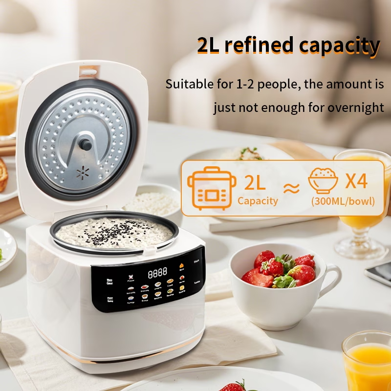 Compact 67.63oz Electric for Rice Cooker And Steamer, Ideal for Travel, Featuring a Multifunctional Design for Cooking for Rice, Porridge, And Soup. It Includes a 24-Hour Timer And a Keep-Warm Function, with a Nonstick Pot, Perfect for Dorms, Homes, Rvs