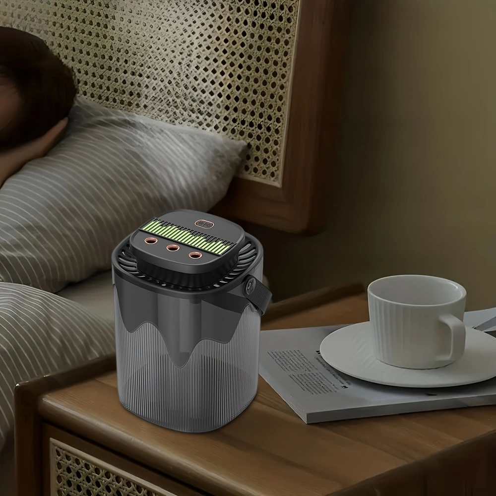 Large-capacity intelligent 3D circulating humidifier, one full fill provides 12 hours of humidification, three sprays for large mist output, USB powered, can also be used as a night light.