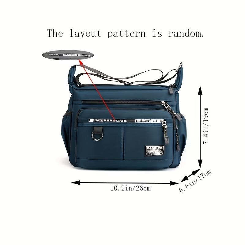 Large Capacity Men's and Women's Bag Shoulder Bag High Quality Wear- Backpack Multi-pocket Business Bag Business Casual Men's and Women's Messenger Bag [Zipper Direction Random, Random Letters]