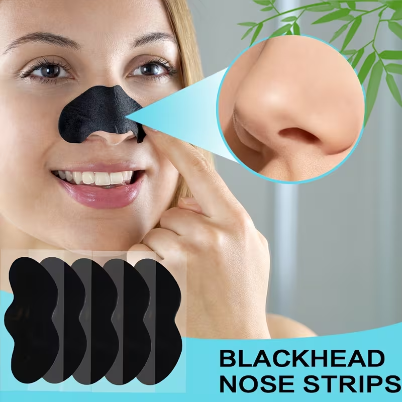 Blackhead and Pimple Nose Strips with Bamboo Charcoal, Deep Cleansing Nose Mask, 10 Sheets