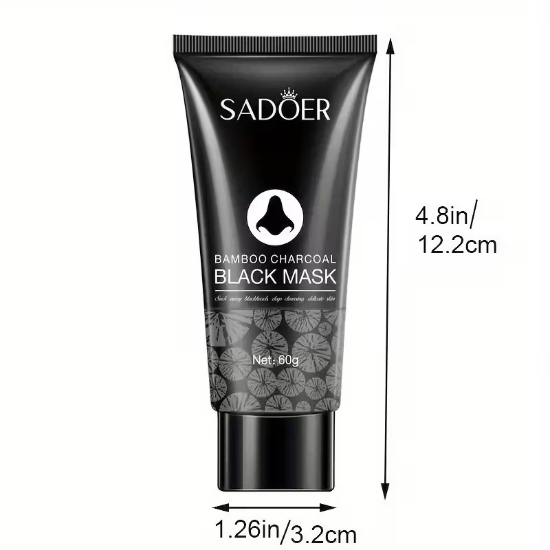 Bamboo Charcoal Cleansing Mud Mask • Deeply Cleanses Pores • Moisturizes the Face • Refines Skin Texture • Ideal for Oily Skin • Suitable for Both Men and Women