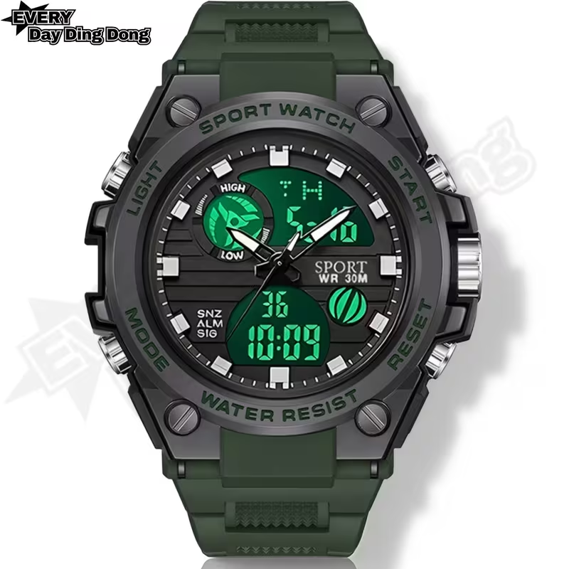 Youth Watch for Men, High-End Sports Trendy Multifunctional Luminous Alarm Clock Electronic Watch, Black Technology, Unisex Wristwatch